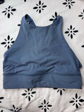 lululemon athletica High-Neck Sports Bra in Slate Blue